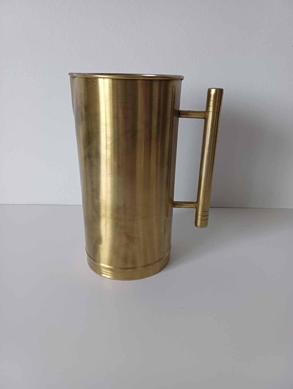 Gold Brass Tone Pitcher with Handle